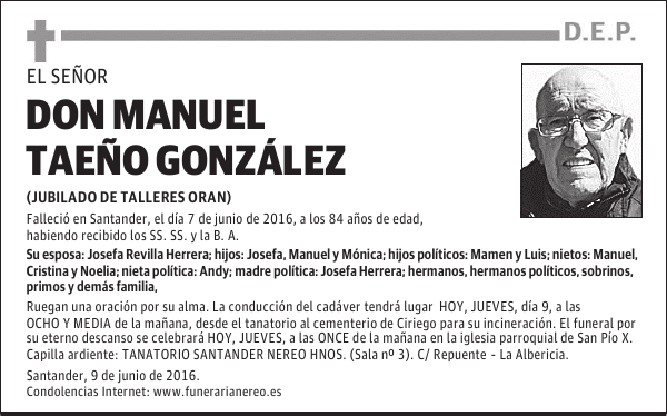 DON MANUEL TAEÑO GONZÁLEZ
