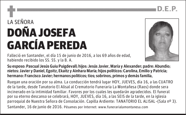 Doña Josefa Garcia Pereda