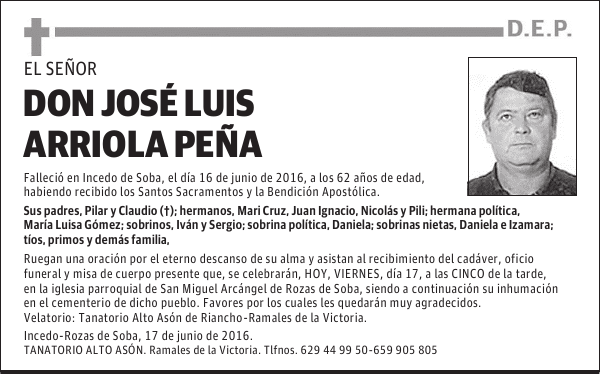 DON JOSE LUIS ARRIOLA PEÑA