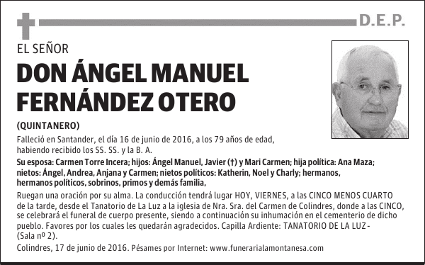 Don Angel Manuel Fernandez Otero