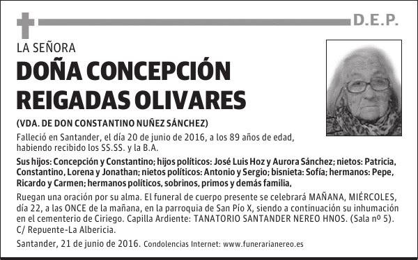 DOÑA CONCEPCION REIGADAS OLIVARES
