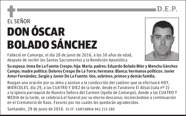 DON ÓSCAR BOLADO SÁNCHEZ