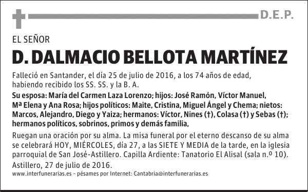 D. DALMACIO BELLOTA MARTÍNEZ