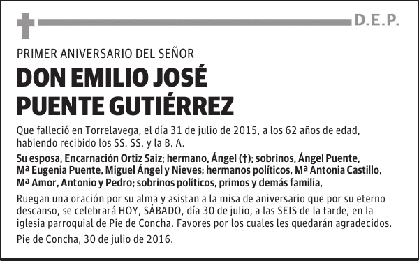 DON EMILIO JOSÉ PUENTE GUTIÉRREZ