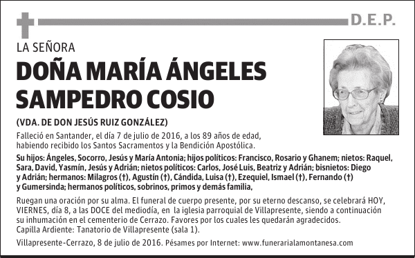 Doña María Ángeles Sampedro Cosio