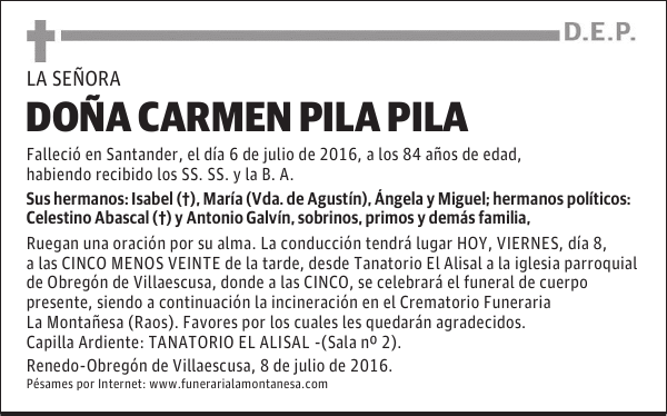 Doña Carmen Pila Pila