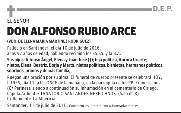 DON ALFONSO RUBIO ARCE