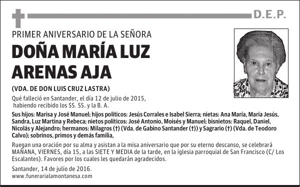 Doña María Luz Arenas Aja