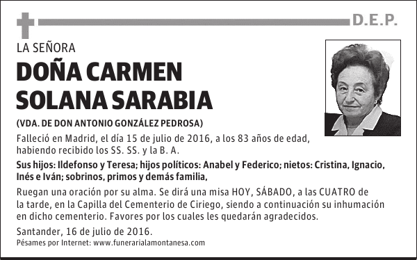 Doña Carmen Solana Sarabia