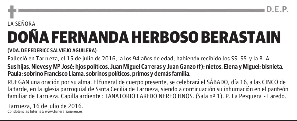 DOÑA FERNANDA HERBOSO BERASTAIN