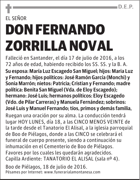 DON FERNANDO ZORRILLA NOVAL