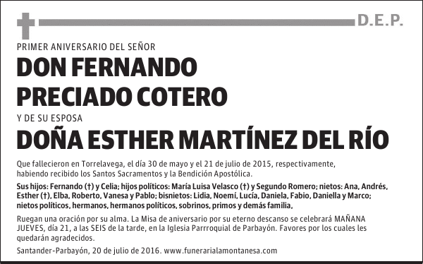 DON FERNANDO PRECIADO COTERO