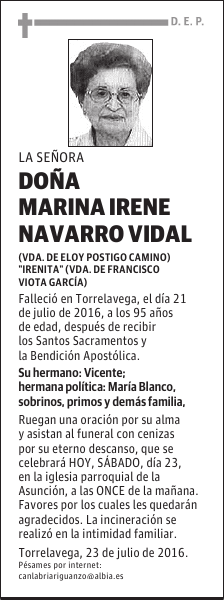 DOÑA MARINA IRENE NAVARRO VIDAL