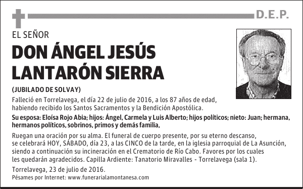 Don Ángel Jesús Lantarón Sierra