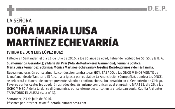 Doña María Luisa Martínez Echevarría