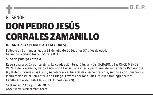 DON PEDRO JESÚS CORRALES ZAMANILLO