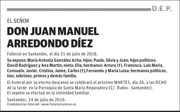 DON JUAN MANUEL ARREDONDO DÍEZ