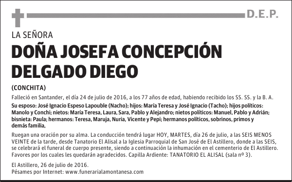 Doña Josefa Concepción Delgado Diego