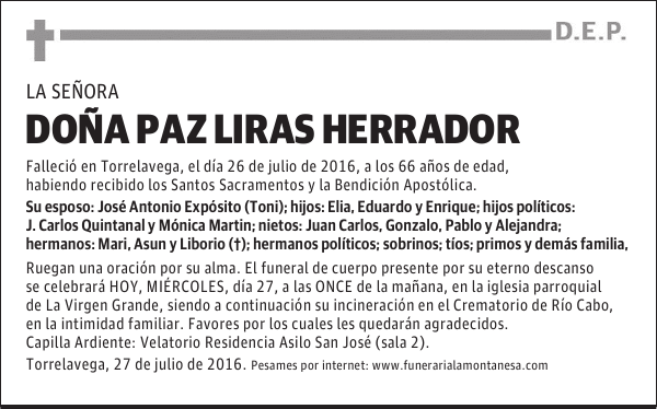Doña Paz Liras Herrador