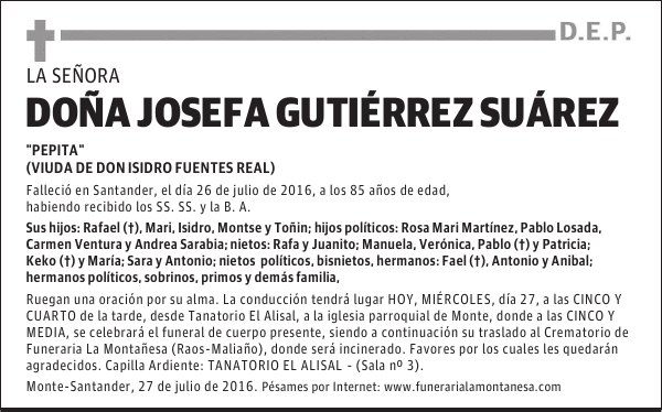 Doña Josefa Gutiérrez Suárez