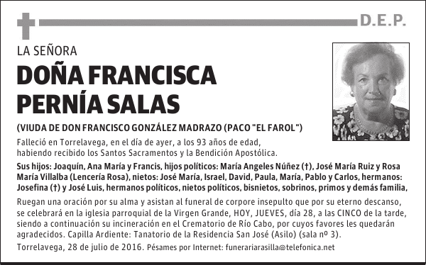 Doña Francisca Pernía Salas