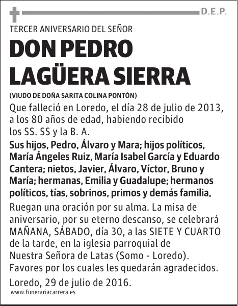 DON PEDRO LAGÜERA SIERRA