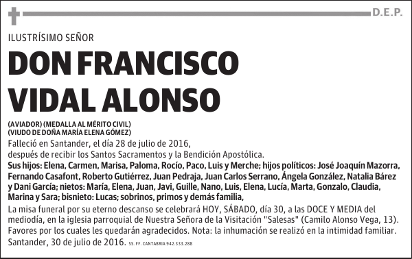 DON FRANCISCO VIDAL ALONSO