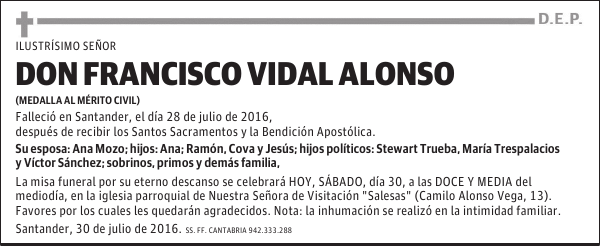 DON FRANCISCO VIDAL ALONSO