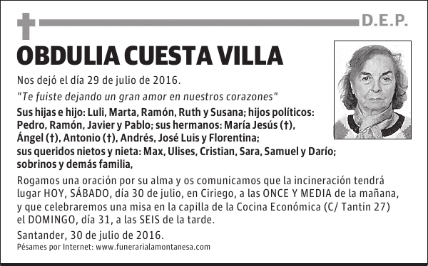 Obdulia Cuesta Villa