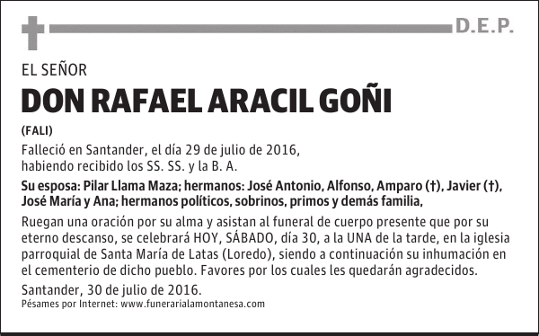 DON RAFAEL ARACIL GOÑI
