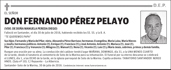 DON FERNANDO PEREZ PELAYO