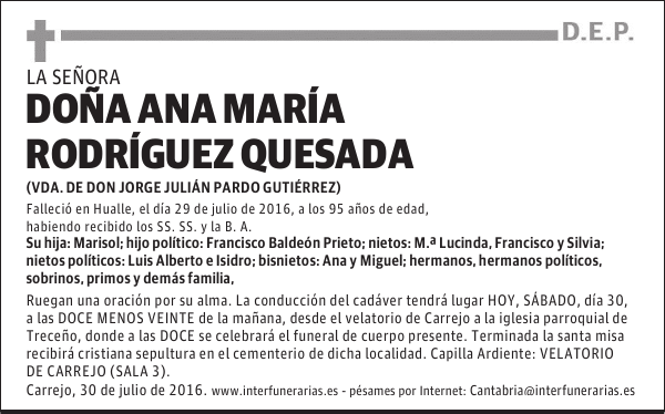 DOÑA ANA MARÍA RODRÍGUEZ QUESADA