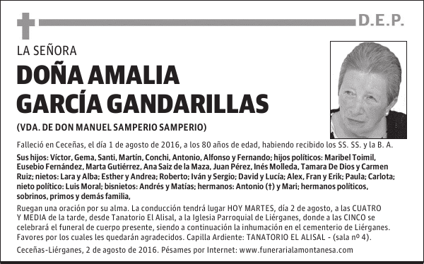 DOÑA AMALIA GARCÍA GANDARILLAS