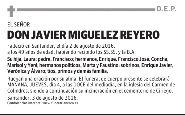 DON JAVIER MIGUELEZ REYERO