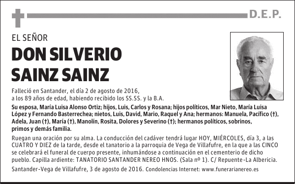 DON SILVERIO SAINZ SAINZ