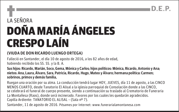Doña María Ángeles Crespo Laín