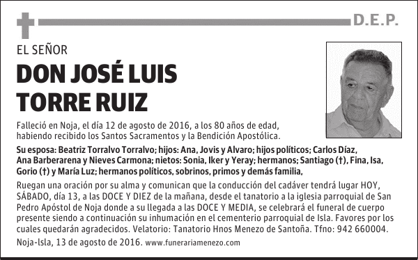 DON JOSÉ LUIS TORRE RUIZ