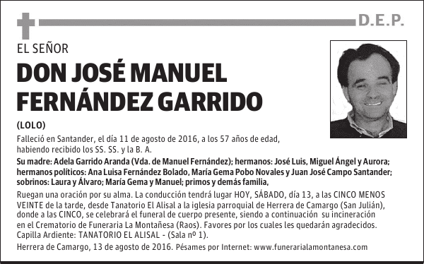 Don José Manuel Fernández Garrido