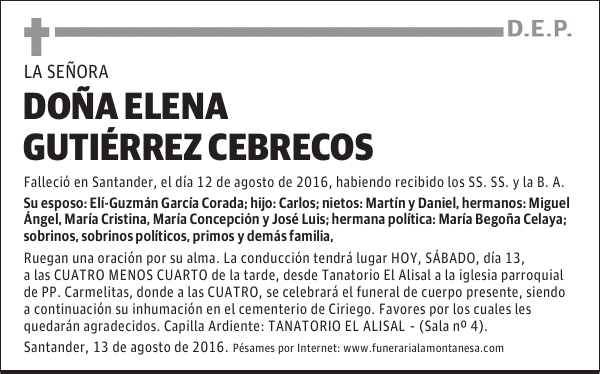 Doña Elena Gutiérrez Cebrecos