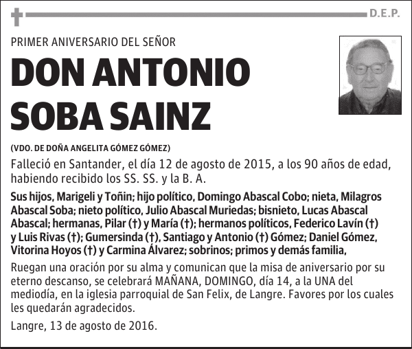 DON ANTONIO SOBA SAINZ