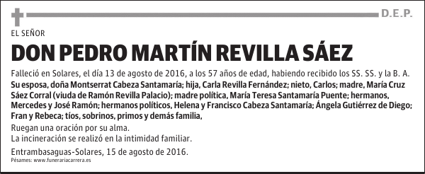 DON PEDRO MARTÍN REVILLA SAEZ