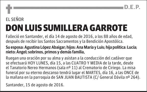 DON LUIS SUMILLERA GARROTE