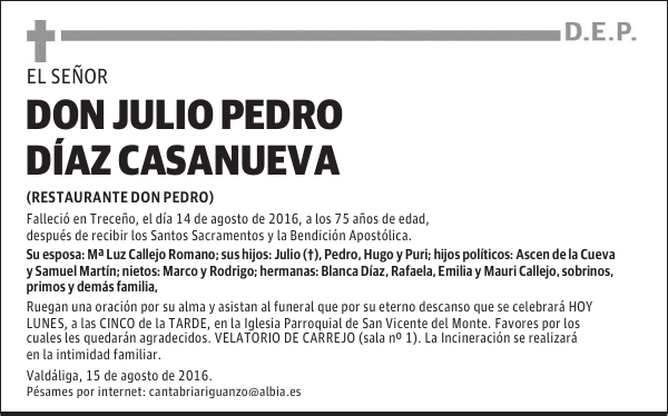 DON JULIO PEDRO DÍAZ CASANUEVA