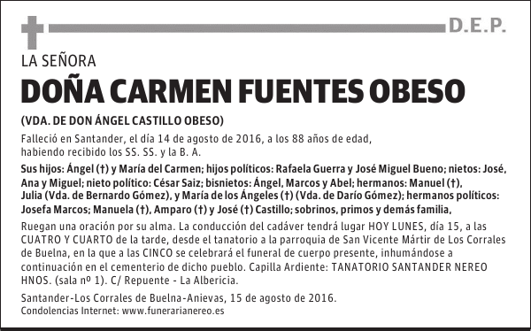 DOÑA CARMEN FUENTES OBESO