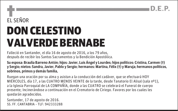 DON CELESTINO VALVERDE BERNABE