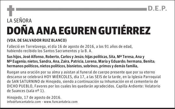 DOÑA ANA EGUREN GUTIÉRREZ