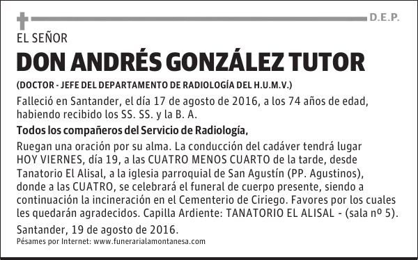 DON ANDRÉS GONZÁLEZ TUTOR