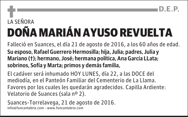 DOÑA MARIÁN AYUSO REVUELTA