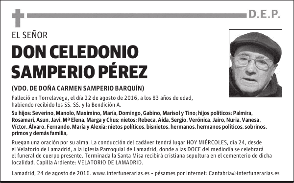 DON CELEDONIO SAMPERIO PÉREZ