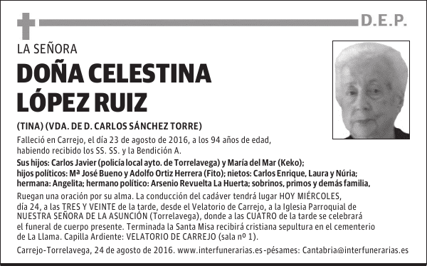 DOÑA CELESTINA LÓPEZ RUIZ
